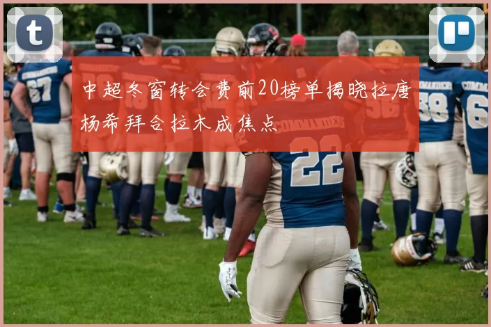 中超冬窗转会费前20榜单揭晓拉唐杨希拜合拉木成焦点