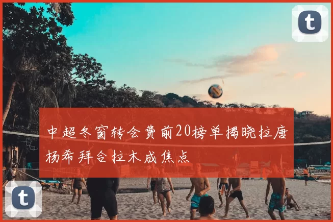 中超冬窗转会费前20榜单揭晓拉唐杨希拜合拉木成焦点