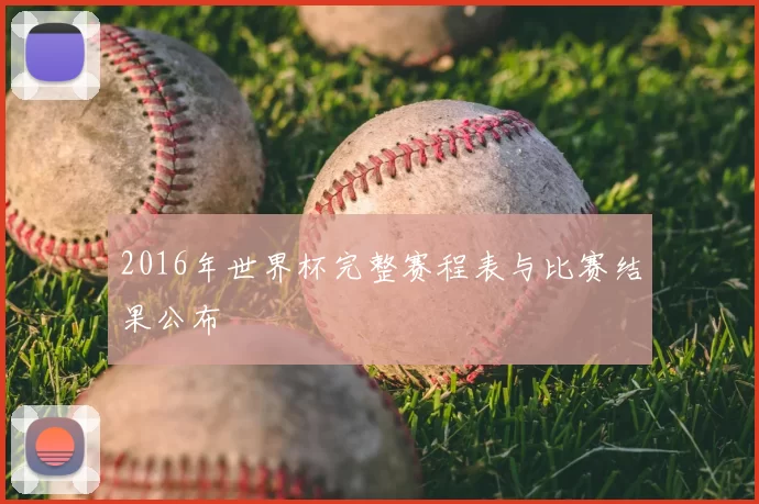 2016年世界杯完整赛程表与比赛结果公布