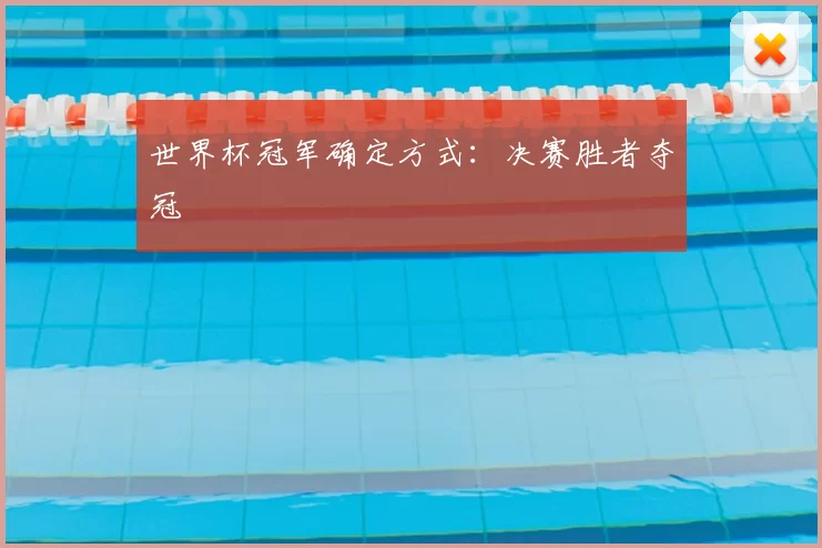世界杯冠军确定方式:决赛胜者夺冠