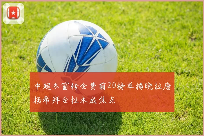 中超冬窗转会费前20榜单揭晓拉唐杨希拜合拉木成焦点