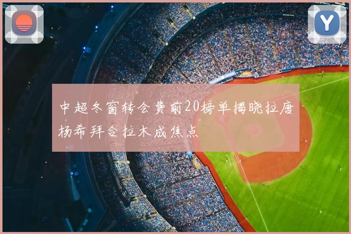 中超冬窗转会费前20榜单揭晓拉唐杨希拜合拉木成焦点