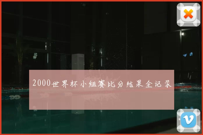2000世界杯小组赛比分结果全记录