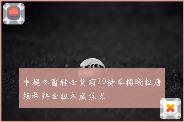 中超冬窗转会费前20榜单揭晓拉唐杨希拜合拉木成焦点